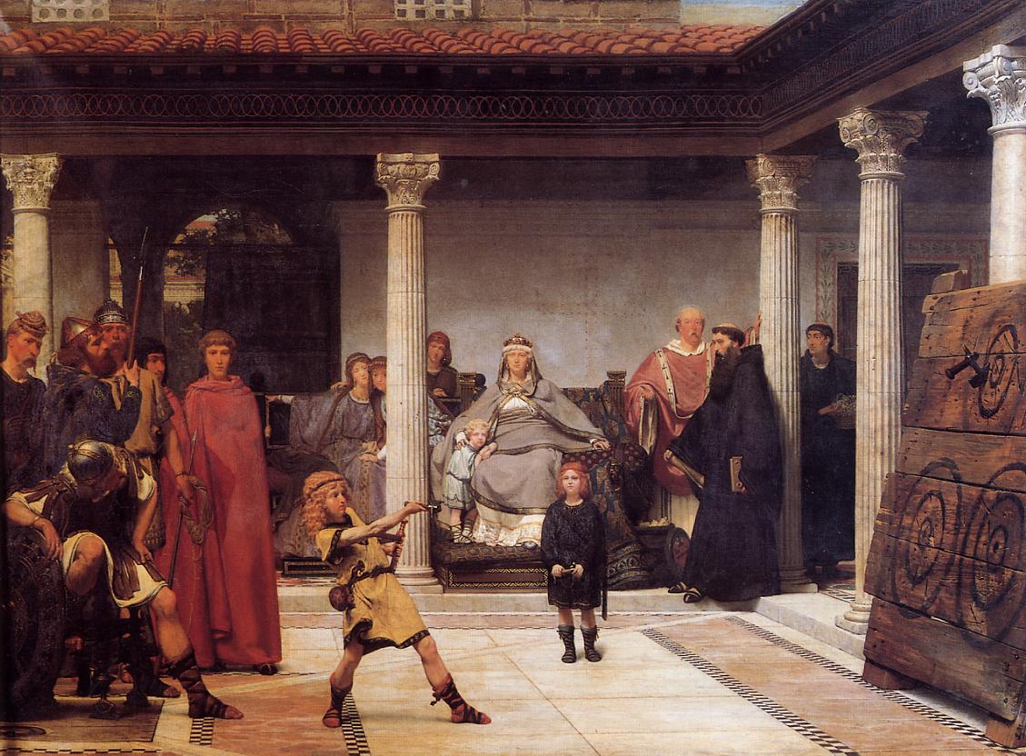 Sir Lawrence Alma-Tadema,OM.RA,RWS The Education of the Children of Clovis